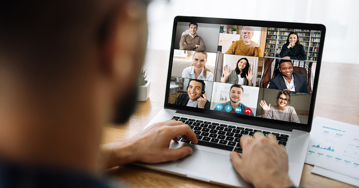 Man participating in a virtual recovery group