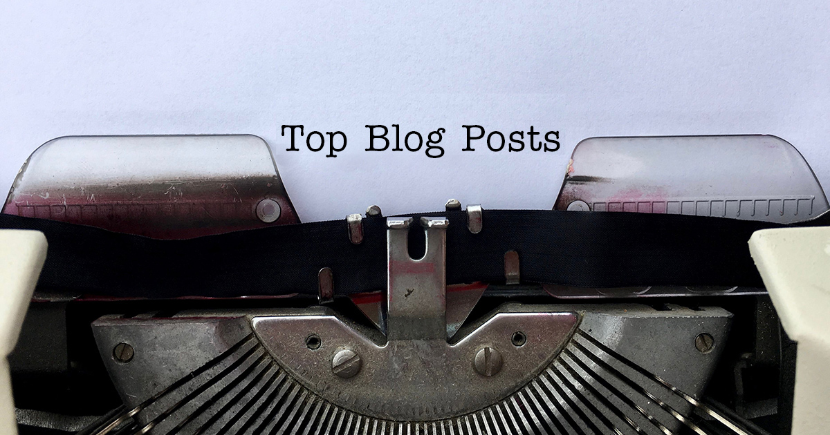 Paper in typewriter that reads Top Blog Posts