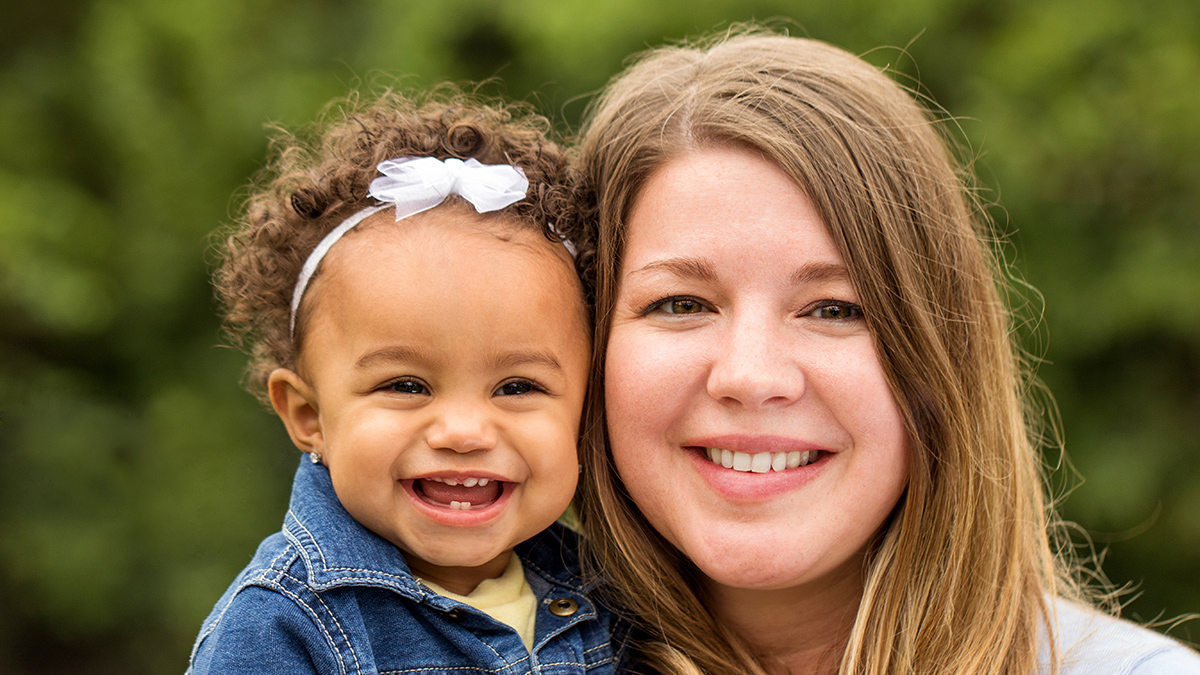 a child with a mother