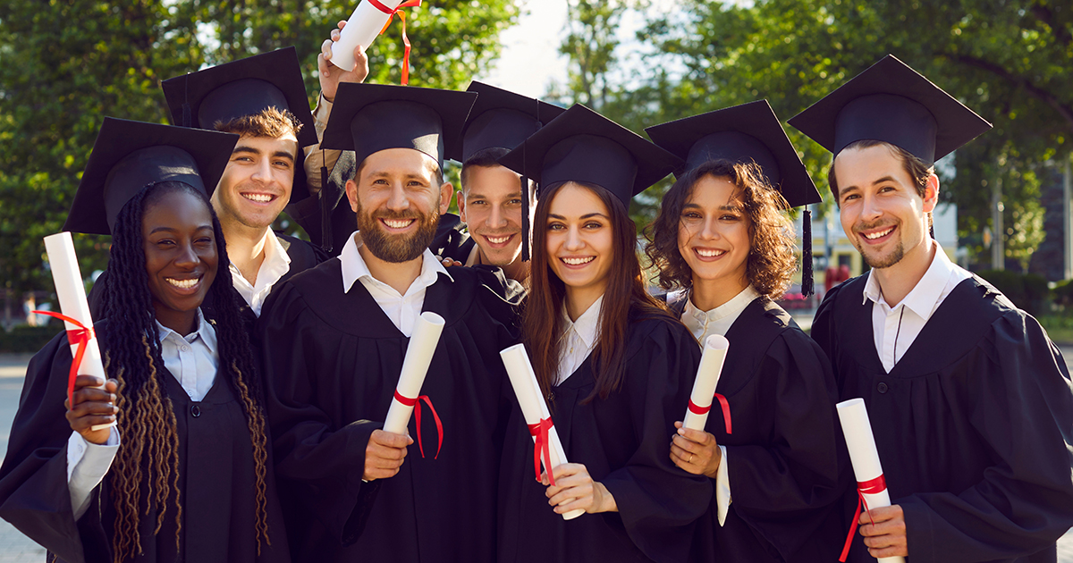 a group of college graduates