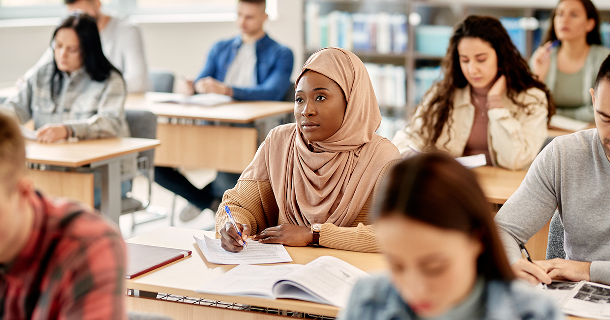 diversed group of students in classroom