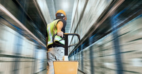 a worker in a warehouse