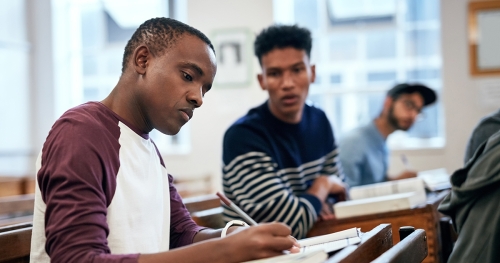 a few students working on computers