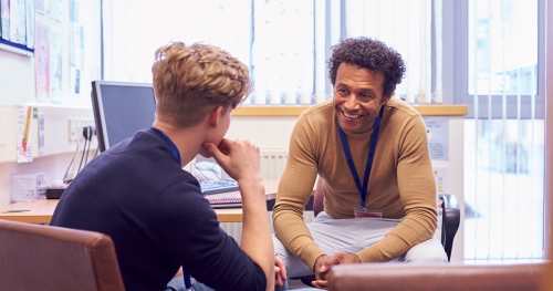 College counselor offering guidance to a student