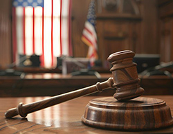 Gavel in courtroom