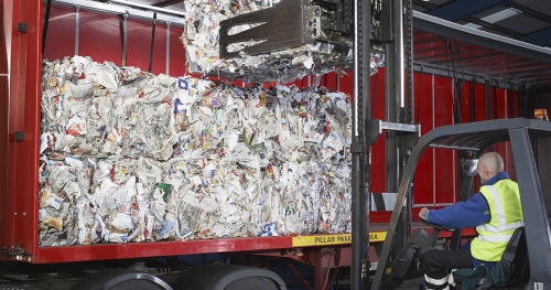 a worker on a recycling facility