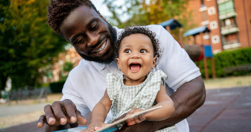 Father with little daughter