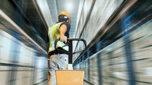 a worker in a warehouse